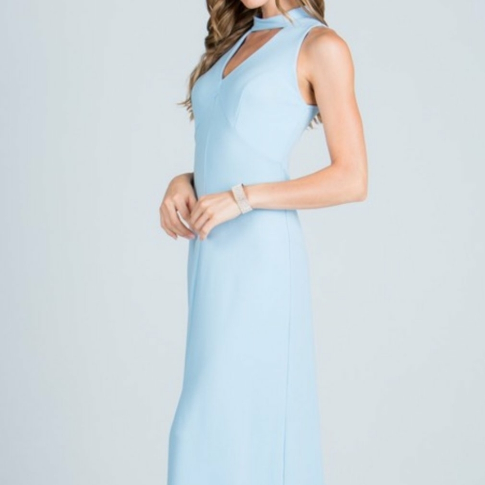 Choker Style Sleeveless Bodycon Evening Dress